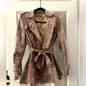 Anthropologie Daughters of the Revolution Cheetah Print Mauve and Beige Jacket